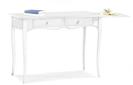 Mar.c.a. Design - Scrivania Arte Povera in Legno 105x55x78 cm 2 Cassetti - Scrittoio Vintage con Gambe a Sciabola Made in Italy