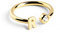 SINGULARU - Personalisierter Letter Spark Ring. Sterlingsilber mit 18 Kt Vergoldeter Beschichtung und Zirkonia. Schmuck für Damen. Buchstabe R.
