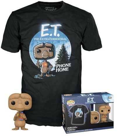 Funko Pop! & Tee: E.T.- E.T. mit Reeses - Medium - T-Shirt - Kleidung mit Vinyl-Sammelfigur - Geschenkidee - Spielzeug und Kurzärmeliges Top Für Erwachsene Männer und Frauen - Offizielle Handelswaren