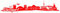Samunshi® Stuttgart Skyline Aufkleber Sticker Autoaufkleber City Gedruckt - 15x3,1cm hellrot