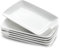 UIBFCWN 6 Pièces Assiettes Plates en Porcelaine, Assiettes Service de Table Rectangulaires, Assiettes Longues à Plats pour Aperitif Sushi Tapas, Assiettes à Dessert 25,5 x 15,7 x 2,5 cm