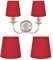2 kleine Lampenschirme, 4,4 x 6,0 x 5,5 Zoll Barrel Stoff Lampenschirm Vintage Stoff Kronleuchter Lampenschirm Wohnzimmer Schlafzimmer Lampenschirm Ersatz E14 Kronleuchter Tischlampe Stehlampe(PX16)