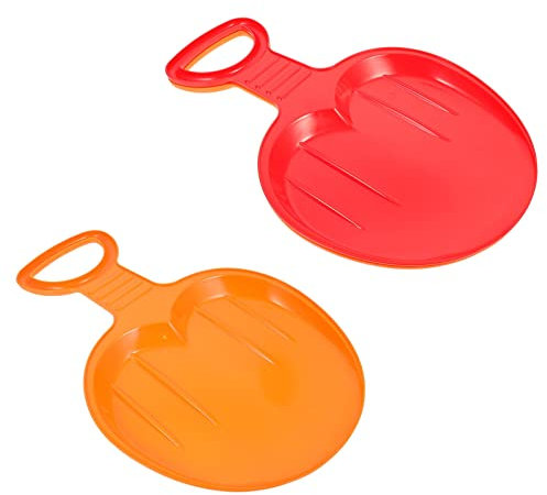 INOOMP Kinder Schneeschlittenbrett 2 Stück Kunststoff Kinderskibrett Outdoor Winter Schnee Grassand Schlittenbrett Mit Griff Für Grassand Downhill Rodeln Im Freien (Zufällige Farbe)