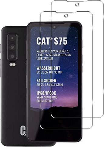 KELOLIN【2 Stück】 für Cat S75 für Panzer Schutz Glas Bildschirm Schutzfolie , 9H Härte, Anti-Kratzen, Anti-Bläschen, HD-Klar Displayschutzfolie Kompatibel mit Cat S75