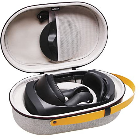 LTGEM Tragetasche kompatibel mit Meta/Oculus Quest Pro und Controllern, Ladestation, Kabel oder anderem Zubehör für Reisen, Aufbewahrung und tragbaren Schutz, Grau