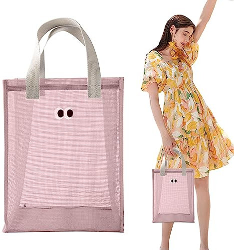 Facynde Pooltasche | Wasserdichte sanddichte Abfluss-Strandtasche, Pooltaschen,Schöne süße Strandtasche mit Augenmuster, große Netz-Strandtasche, Strandtasche, Strandtuch-Tasche