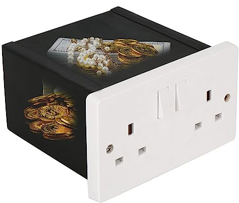 Btstil Hidden Wall Safe Outlet, Secret Wall Safe Double Plug Socket Wall Safe Hiding Storage, Secret Outlet Box for Hiding Money Jewellery