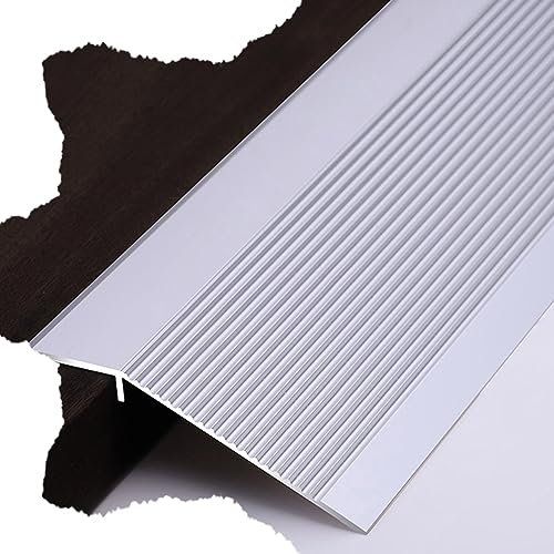 ZJIEX ILOOXI Fliesen Übergangsprofil Ausgleichsprofil Breite:40mm, Aluminium Bodenübergangsstreifen, 10-40mm Höhenausgleich Übergangsleiste Für Holzböden/Laminat(Silver)