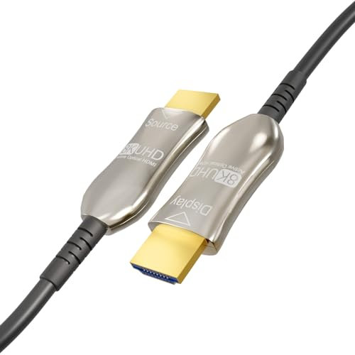 Cablelera 8K UHD CL3 HDMI Cable 2.1, Hybrid Active Optical Cable (AOC), 48Gbps Ultra Fast Long Distance Data Transmission, eARC, HDCP, NVIDIA, AMD, PS5, Xbox, Gaming, Movie, in-Wall Rated, 65ft