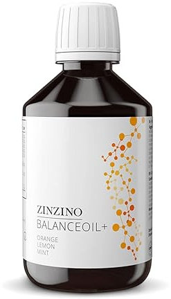 ZinZino BalanceOil+ Aceite de pescado Omega-3 2478 mg, Omega-9, Vitamina D3, Tocoferol, DHA, EPA con aceite de oliva sabor a limón, 300 ml