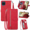 JayModCase Custodia per Samsung Galaxy A12 5G / M12, con chiusura lampo Funzione Stand scomparti [Magnetica] [Antiurto] Pelle portafoglio Cover per Samsung M12 - Rosso