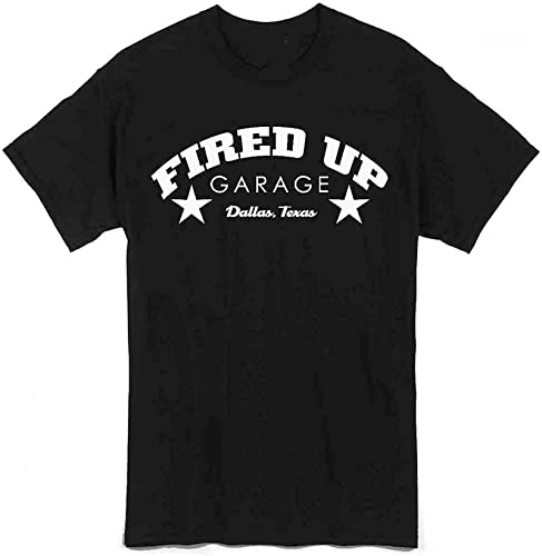 Fired Up Garage Adult Mens T-Shirt Size L Black