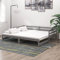 ZQQLVOO Bettgestell Familienbett Palettenbett Tagesbett Ausziehbar Grau Kiefer Massivholz 2X(90x200) cm