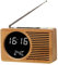 SIUKE Radio-réveil en Bois,Radio de Chevet rétro multifonctionnelle Radio-réveil en Bois Haute définition Grand écran Radio-réveil à Affichage numérique
