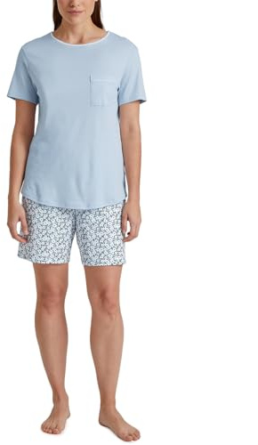 CALIDA Sweet Dreams Kurz-Pyjama Damen, aus 100% Baumwolle, Hose mit stoffbezogenem Gummibund