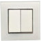 Jandei - Interruptor Doble Conmutador 2 Circuitos, 230V, Decoración Elegante Pared Interior, Fácil de Instalar, Incluye Marco, Tapa y Mecanismo, Cristal Templado Blanco