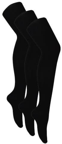Sock Snob 3 Paar Damenstrumpfhose aus Bambus Komfort Blickdichte Strumpfhose | Warme Schwarz Pantyhose