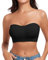 WOWENY Trägerloser Bandeau BH Damen ohne Bügel Tube Top Nahtlos Gepolsterter Bralette mit Durchsichtigen Trägern Rutschfestes Silikon[Schwarz,S]