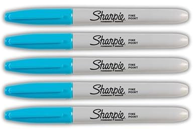 Sharpie Permanent Marker | Feine Spitze | hellblau | 5 Stück