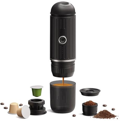Diyeeni Máquina de café Espresso Eléctrica Portátil Autocalentable, Mini Cafetera Recargable por USB de 80 Ml, Cafetera de Viaje para Camping, Viajes, Vehículos Recreativos, Senderismo,