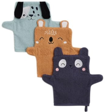 Petit Béguin - Lot de 3 gants de toilette Garden Party