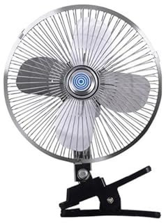 Fan Voiture 1 Ventilateur Voiture 2 Vitesses Réglables 12 V pour Camion Van Ventilateurs Refroidissement Flux d'air Clipser Ventilateurs Auto(8inches 12V)