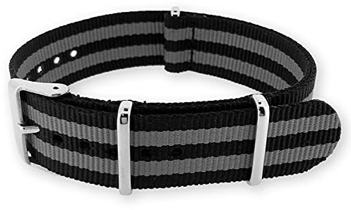 Natos.com - Bond Graues NATO Uhrenarmband G10 Military Nylon Strap - 20 mm