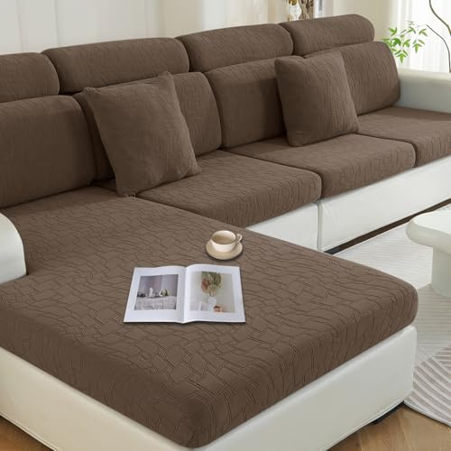 Ystyle Sofa Sitzkissenbezug Stretch, Sofa Sitzkissen, Elastischer Sitzkissen Bezug, Sofa Sitzbezug rutschfest Waschbare, Universal Sofa Überzug Sofabezug Sofaschoner (2 Sitzer, Braun)
