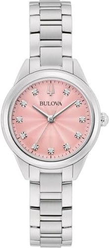Bulova Damen Analog Quarz Uhr mit Edelstahl Armband 96P249