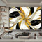 Papier Peint Panoramique Lignes GéOméTriques, Intissé Tapisserie Poster Mural Blanc Or, Décoration Murale 250 x 175 cm pour Fresque Murale 3D HD, pour Salon Chambre Cuisine