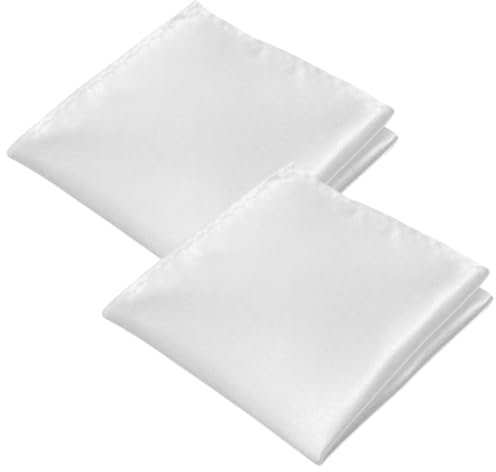 2 pièces Mouchoirs de poche carrés pour hommes, Fête de Noël, Mariage, Occasions habillées, 22CM*22CM, Mouchoirs de poche carrés en satin pour hommes, Mouchoirs de poche unis pour hommes