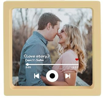 Custom Music Album Fridge Magnet Personalised Music Player with Photo, Song & Album Cover Customized Picture Magnet for Refrigerator, Gifts for Couples, Music Lovers