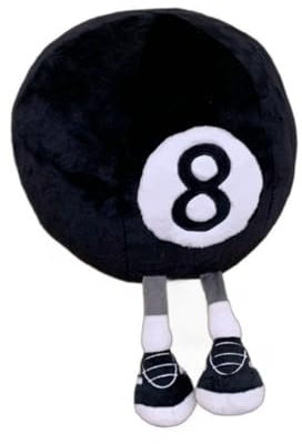 Xshelley 32 cm Billard 8 Ball Plüsch Spielzeug Kissen-3D Schwarz 8 Billard Ball Wurf Kissen-Schwarzer Kreis Kissen Plüsch gefüllte Billard Dekoration Geschenke für Geburtstag