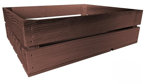 Lermowood Holzkisten Reg 50 x 40 x 15cm Palisander | Dekokisten aus Holz Massive Holzkiste Regalkiste Weinkiste