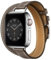 AIYIRUO Compatible avec Bracelet Apple Watch Series 10 Double Tour Mince pour iWatch pour Femmes Hommes Bracelet en Cuir Véritable pour iWatch Ultra SE Series 10 9 8 7 6 5 4 3 2 1
