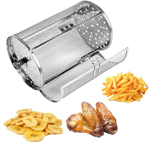 Tower Air Fryer Accessories Air Fryer Basket Tower Air Fryer Basket Tower Rotisserie Basket Stainless Steel Oven Round Rotisserie Basket Rotisserie Basket for BBQ,Peanut,Coffee Bean,Nuts,Walnut