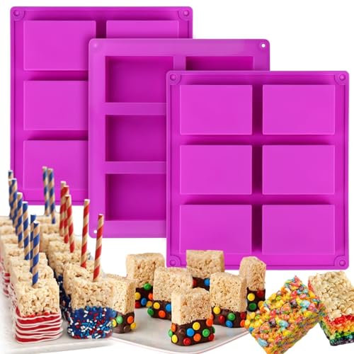 Guyode 3 Pièces Moule à Chocolat en Silicone, Moule Silicone Chocolat, Moule Silicone Tablette de Chocolat, Moule Bonbon Antiadhésif, Moules à Pâtisserie pour Bonbons Praline Gelées Pistache (Violet)