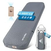 HIKENTURE Isomatte Selbstaufblasend mit Eingebauter Elektropumpe, 10CM Dicke Camping Matratze aus Schaumstoff, 9,5 R-Wert Selbstaufblasbare Luftmatratze, Schlafmatte für Outdoor, Zelt, Wandern, Auto