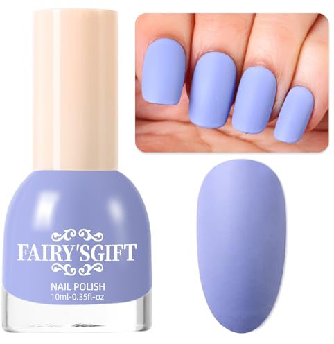 Matte Nail Polish Quick Dry Nail Lacquer for Nail Art Varnish, Mist Effect Matte Finish Velvet Nail Polish, 0.35 fl oz (Sky Blue-18, 10 ML)