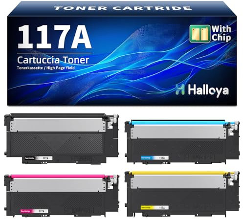 Halloya 117A Toner Set Kompatibel für HP 117A für MFP 178nwg für HP Color Laser MFP 178nwg 179fwg 179fnw 178nw 150nw 150w 178 179 W2070A W2071A W2072A W2073A (4-Pack)