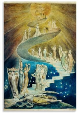 LJPENART William Blake Poster（jacob S Ladder Wall Art Bedroom Prints Home Decor Hanging Picture Canvas Paintings 08x12inch(20x30cm)