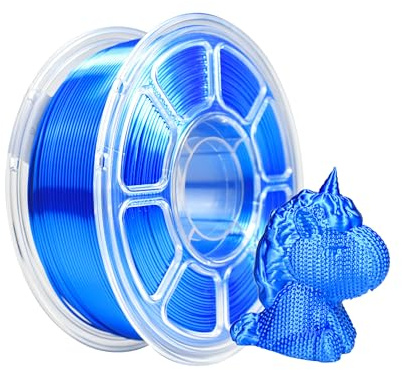 iBOSS PLA+Silk Filament 1,75mm, Glänzendes Metallisches Seiden-3D-Filament, Hochfestes PLA PLUS 3D Drucker filament, 1KG Spule,Seide Blau