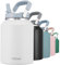 Autsel 2l Edelstahl Wasserflasche mit Griff, 2000ml Edelstahl Trinkflasche Isoliert Sportflasche auslaufsicher Metall halten Getränke heiß kalt für Camping Fitness