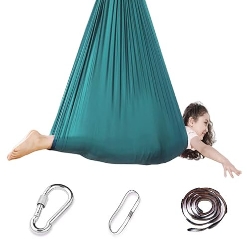 Columpio de tela verde para niños de interior