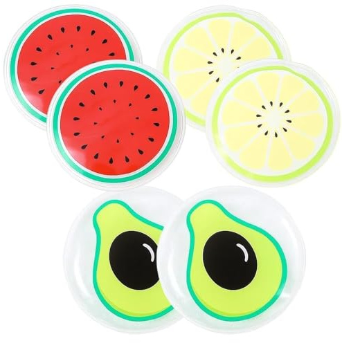 6er Pack kühlpads kinder - Kühlakku Set Mit Lustigen Fruchtmotiven (Avocado, Wassermelone, Zitrone) - Ideal Bei Fieber, Beulen & Zahnungsschmerzen - Wiederverwendbar & Hautfreundlich
