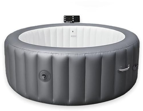 DIUNAOZI Spa Gonflable Portable D'ExtéRieur pour 4 à 6 Personnes avec 180 Jets d'air Et 1 Couverture Thermique de Massage IdéAl pour Le Jardin, La Terrasse Et La Piscine Gray