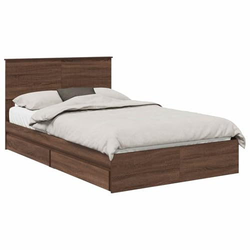 vidaXL Aufbewahrungsbett Braun Eichen-Optik 120 x 200 cm Holzwerkstoff