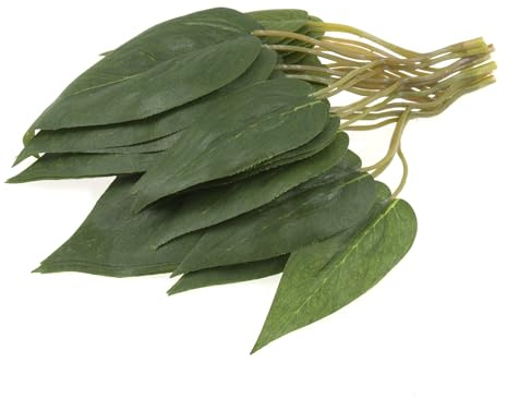 16cm Artificial Green Lily Leaves x 9 Sprigs