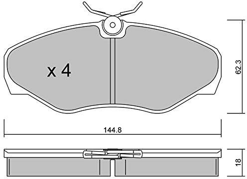 metelligroup 22-0338-2 Bremsbeläge, Made in Italy, Ersatzteile für Autos, ECE R90-zertifiziert, Kupferfrei