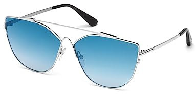 Tom Ford FT0563 FT0563-18X-Silber Aviator Sonnenbrille 64, Silber